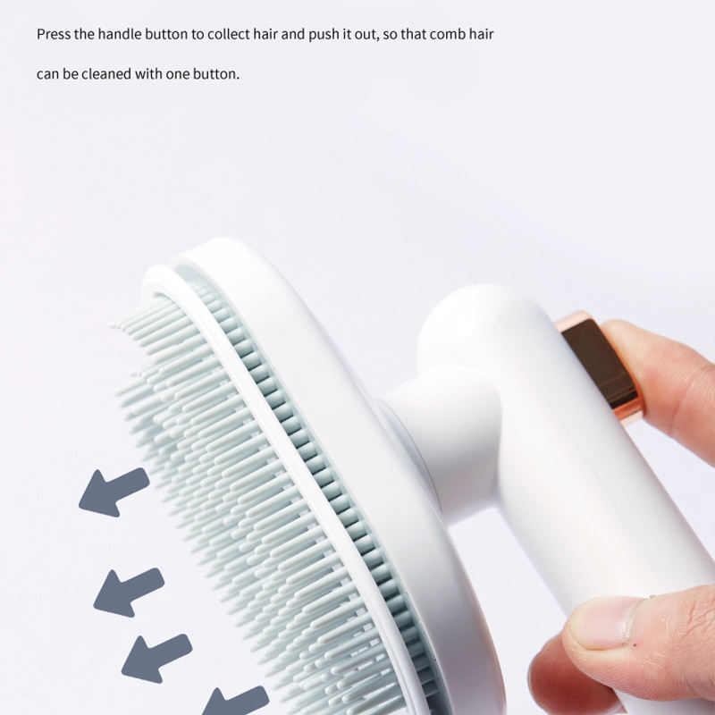 Pet Hair Brush For Cats & Dogs | Sensitive Self Cleaning Comb Bristles | Shedding Hair Removal Grooming Brush Supplies