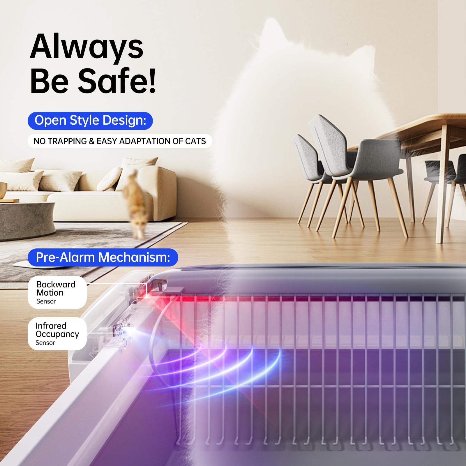 F&F Automatic Self-cleaning Cat Litter Box | Open Smart Litter Tray