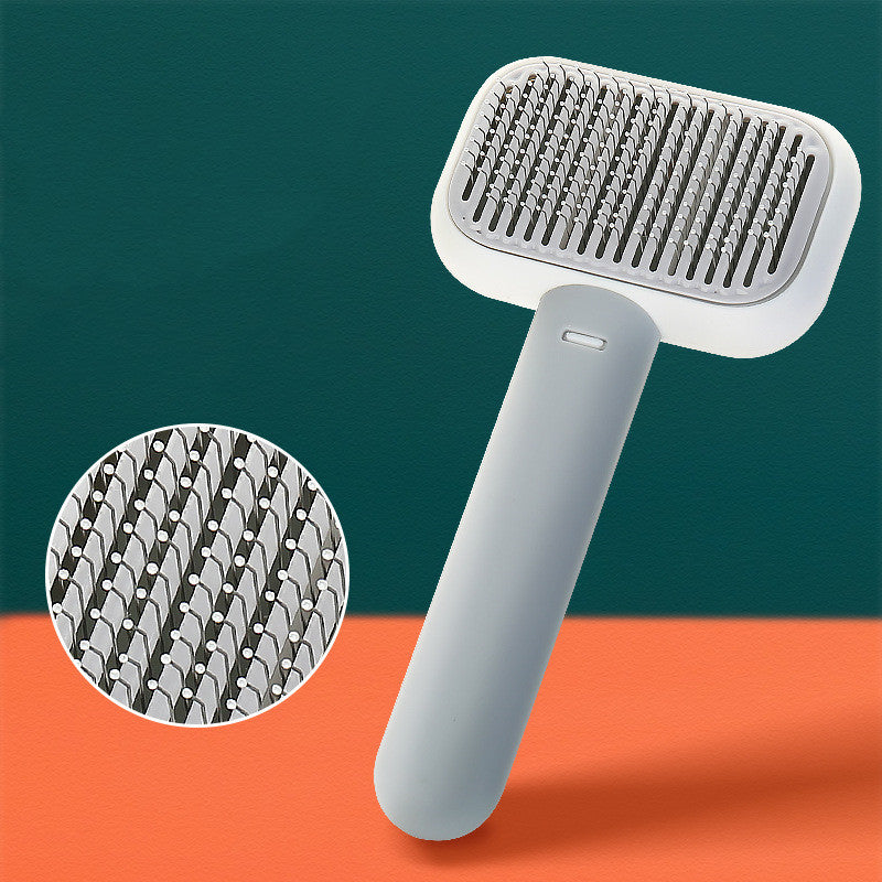 New 2-IN-1 Pet Cats & Dogs Massage Cleaning Brush | Hair Comb Open-Knot Brush Grooming Tool Stainless Steel Comb