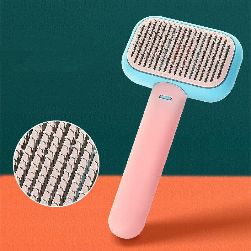 New 2-IN-1 Pet Cats & Dogs Massage Cleaning Brush | Hair Comb Open-Knot Brush Grooming Tool Stainless Steel Comb